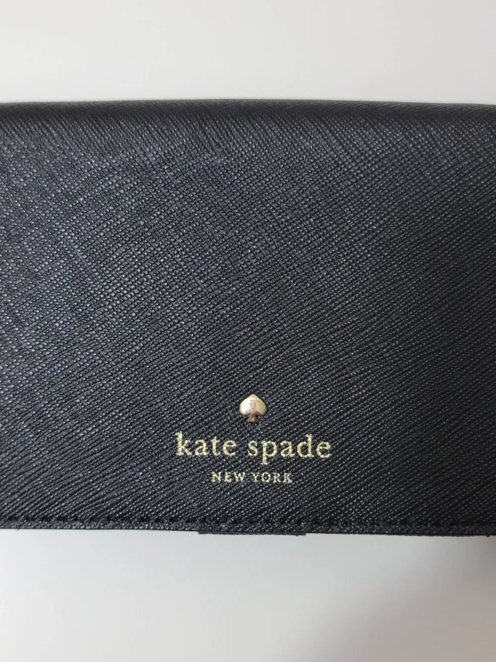 Kate Spade Leather Handbag Saffiano Wallet Crossbody Bag Black Gold Hardware